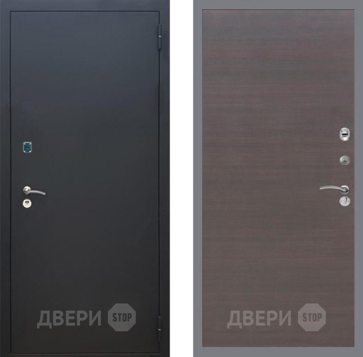 Входная металлическая Дверь Рекс (REX) 1A Черный Муар GL венге поперечный в Волоколамске