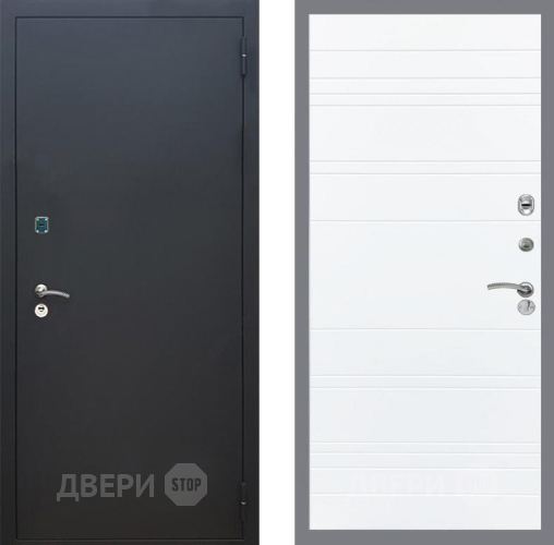 Входная металлическая Дверь Рекс (REX) 1A Черный Муар Line Силк Сноу в Волоколамске