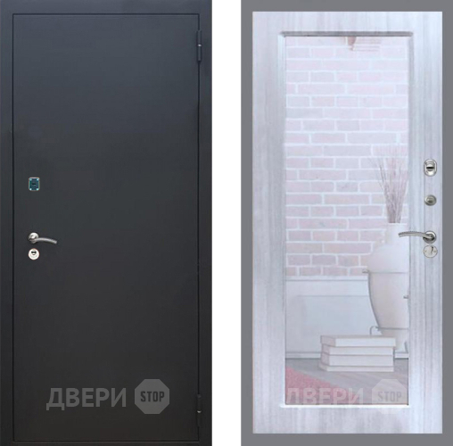 Дверь Рекс (REX) 1A Черный Муар Зеркало Пастораль Сандал белый в Волоколамске
