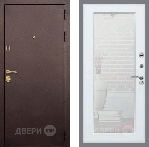 Дверь Рекс (REX) Лайт 3К Зеркало Пастораль Белый ясень в Волоколамске