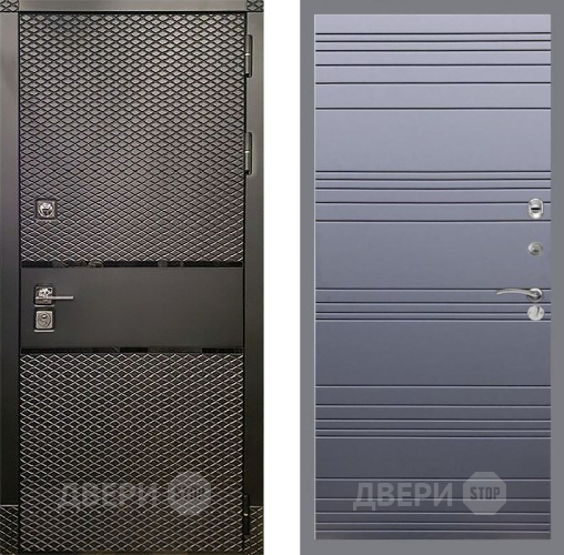 Входная металлическая Дверь Рекс (REX) 15 Черный Кварц Line Силк титан в Волоколамске