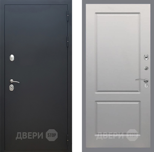Входная металлическая Дверь Рекс (REX) 5 Черный Муар FL-117 Грей софт в Волоколамске