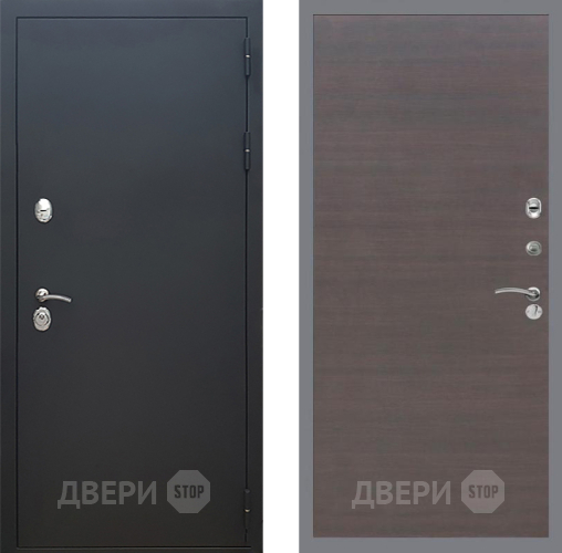 Входная металлическая Дверь Рекс (REX) 5 Черный Муар GL венге поперечный в Волоколамске