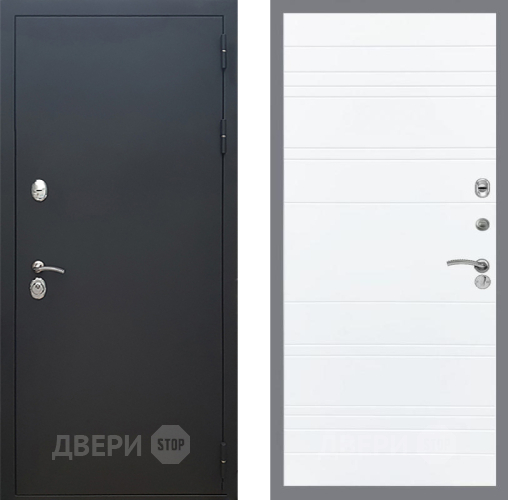 Дверь Рекс (REX) 5 Черный Муар Line Силк Сноу в Волоколамске