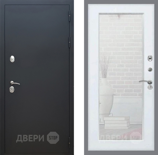 Входная металлическая Дверь Рекс (REX) 5 Черный Муар Зеркало Пастораль Силк Сноу в Волоколамске