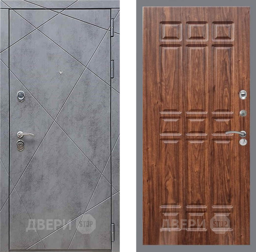 Входная металлическая Дверь Рекс (REX) 13 Бетон Темный FL-33 орех тисненый в Волоколамске