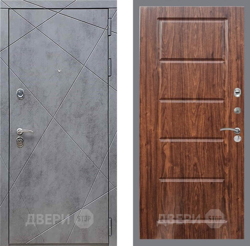 Входная металлическая Дверь Рекс (REX) 13 Бетон Темный FL-39 орех тисненый в Волоколамске