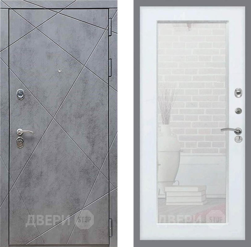 Дверь Рекс (REX) 13 Бетон Темный Зеркало Пастораль Силк Сноу в Волоколамске