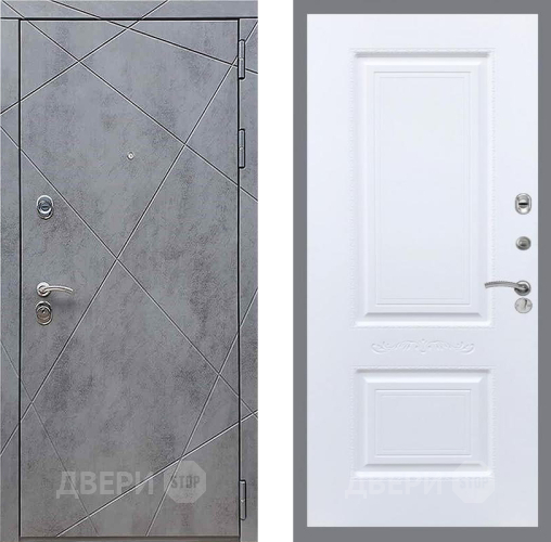 Дверь Рекс (REX) 13 Бетон Темный Смальта Силк Сноу в Волоколамске