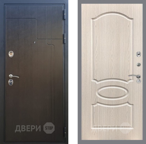 Входная металлическая Дверь Рекс (REX) Премиум-246 FL-128 Беленый дуб в Волоколамске