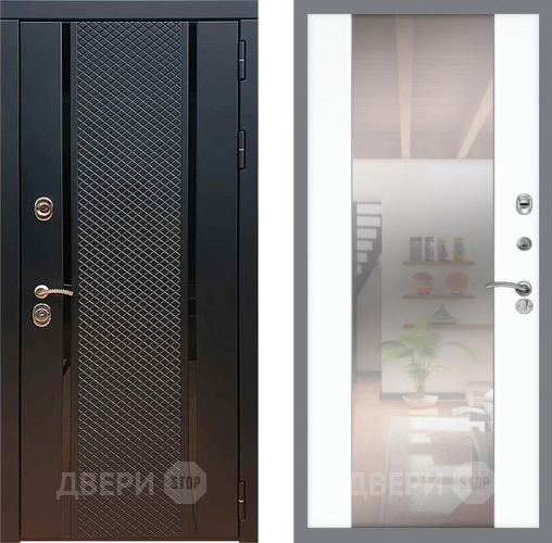 Входная металлическая Дверь Рекс (REX) 25 СБ-16 Зеркало Силк Сноу в Волоколамске