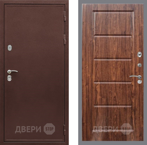 Входная металлическая Дверь Рекс (REX) 5 металл 3 мм FL-39 орех тисненый в Волоколамске