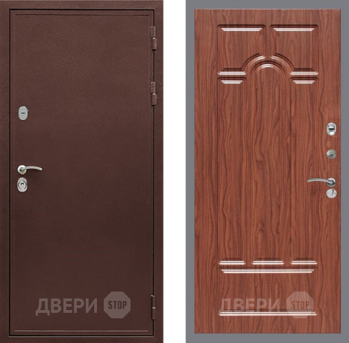 Входная металлическая Дверь Рекс (REX) 5 металл 3 мм FL-58 орех тисненый в Волоколамске