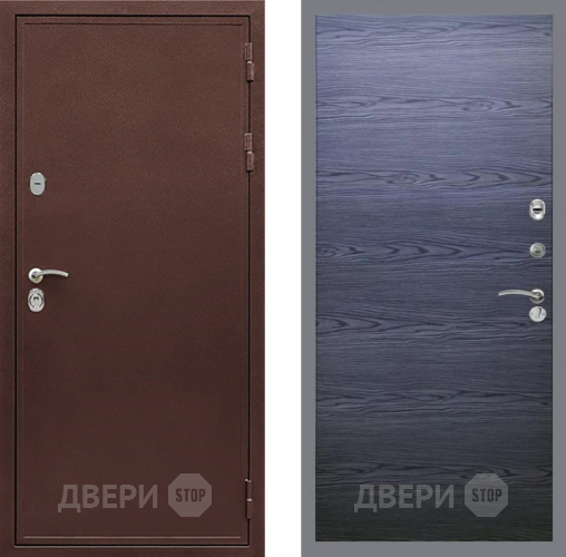 Входная металлическая Дверь Рекс (REX) 5 металл 3 мм GL Дуб тангенальный черный в Волоколамске